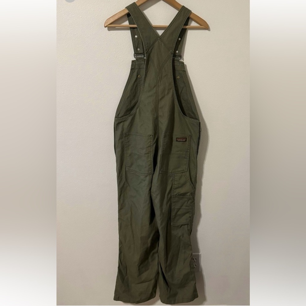 Patagonia All Seasons Hemp Canvas Bib Overalls Fatigue Green Outdoor-Medium